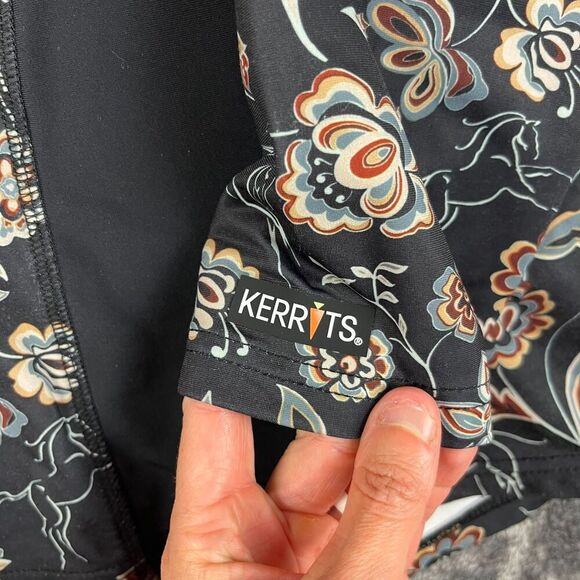 SOLD Up Tempo Fleece 1/4 Zip Tech Top Floral Horse AOP Black Pullover XL - Picture 4 of 12